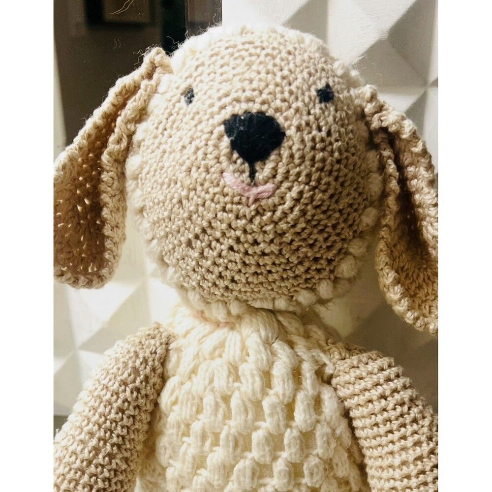 Wool Couture Completed Lionel Lamb Crochet Plush - Handmade Amigurumi Sheep EUC